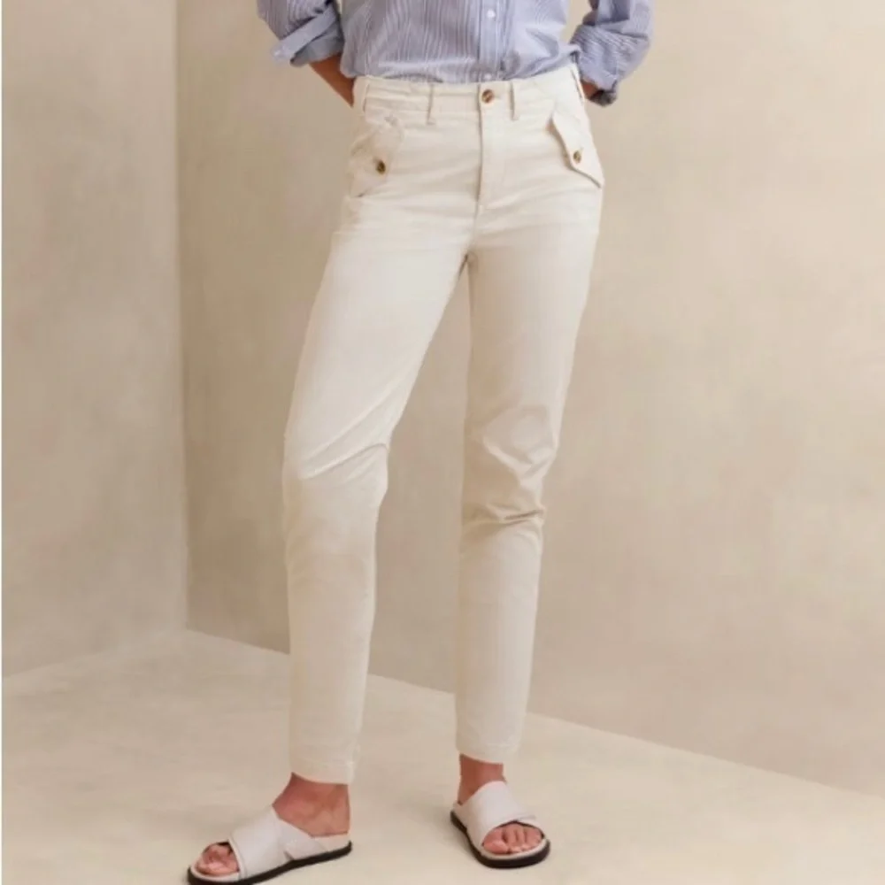 Banana Republic Authentic Chino Girlfriend Pant Cream IT#BR10 - Picture 1 of 15